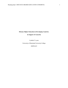 LYONS Distance Higher Education in Developing Countries