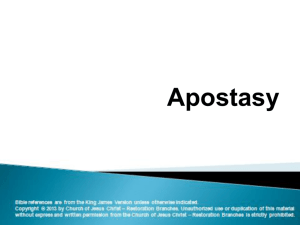 6. Apostasy - PowerPoint