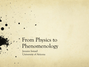 From Physics to Phenomenology