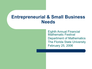 Entrepreneurial & Small Business Needs