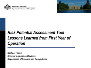 Risk Potential Assessment Tool Lessons Learned from First Year of