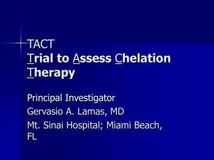 Sample slide presentation on Chelation Therapy and TACT