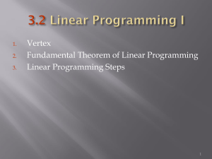 3.2 Linear Programming I