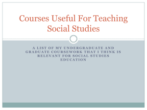 Courses Useful For Teaching Social Studies