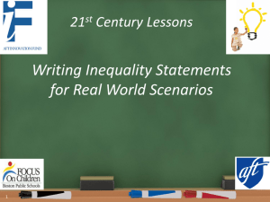 Lesson 11 Writing Inequality Statements