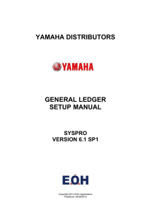 Yamaha Distributors_User Manaul_General Ledger_Setup_v1.0