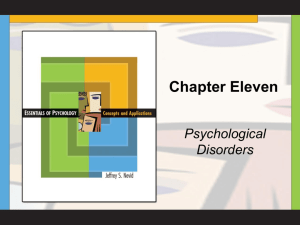 Ch. 11: Psychological Disorders