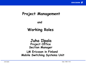 The Project Management Method at Ericsson