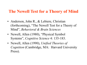 The Newell Test for a Theory of Mind
