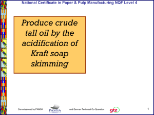 Produce crude tall oil by the acidification of Kraft soap skimming