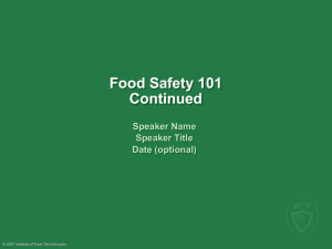 Food Safety Part II - Institute of Food Technologists
