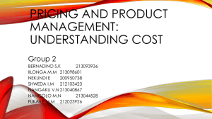 PRICING AND PRODUCT MANAGEMENT