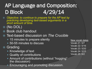AP Language and Composition: D Block 4/29/14