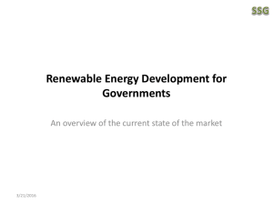 Renewable Energy Development for Governments: An Overview of