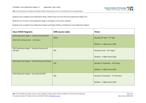 Cisco CCNA Programs CRN course codes Times