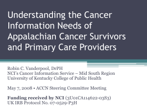 Primary Care Providers - Appalachia Community Cancer Network