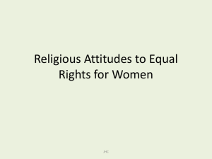 Religious Attitudes to women for VLC