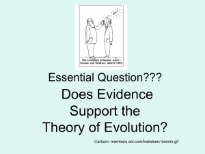 Essential Question??? How does Evidence Support the Theory of