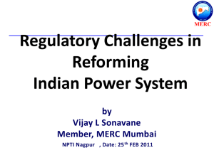 Regulatory Challenges in - National Power Training Institute (NPTI)