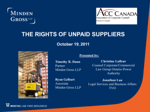 rights of unpaid suppliers - Association of Corporate Counsel