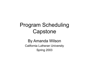 Program Scheduling Capstone - California Lutheran University