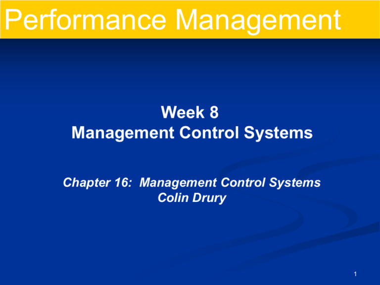 Management Control Systems