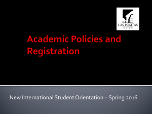 Academic Policies and Registration Information