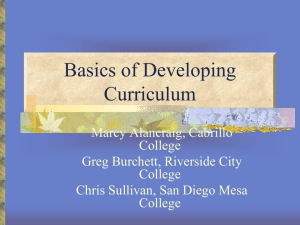 Basics of Developing Curriculum