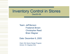 Inventory Control in Stores Dec05-09