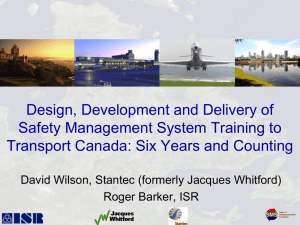 Design, Development and Delivery of Safety Management System