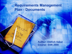 Requirements Management Plan