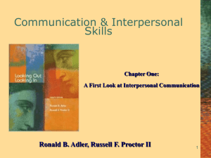 A First Look at Interpersonal Relationships - Lectures For UG-5
