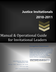 Manual & Operational Guide for Invitational Leaders
