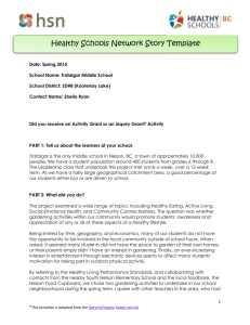 Healthy Schools Network Story Template Date: Spring 2015 School