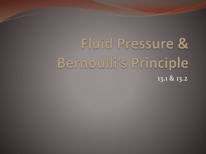 Fluid Pressure & Bernoulli*s Principle