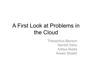 A First Look at Problems in the Cloud