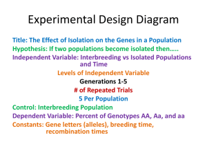 Speciation Experimental Design Diagram