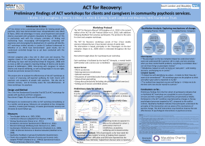 Preliminary findings of ACT workshops for clients and caregivers in