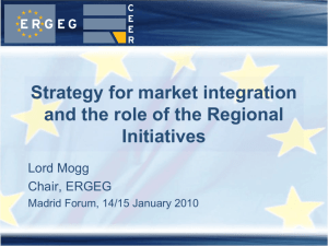 Strategy for market integration and the role of the Regional