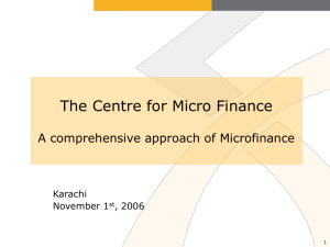 A comprehensive approach of Microfinance