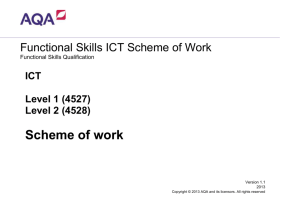 Functional Skills ICT Scheme of Work