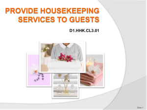 PPT Provide housekeeping to guest 300812