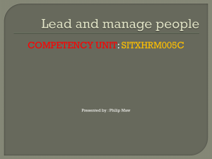 Lead and manage people - Management Units