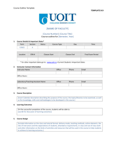 Course Outline Template TEMPLATE 8