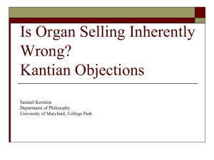 Kantian Condemnation of Commerce in Organs