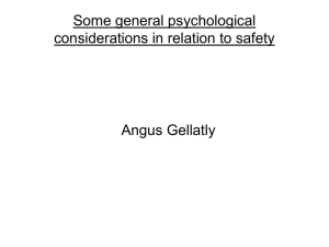 Some general psychological considerations in relation to safety