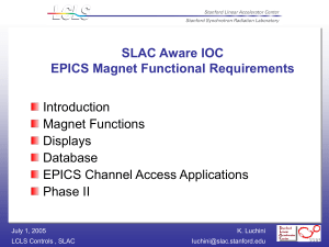 Magnet Functional Requirements - EPICS