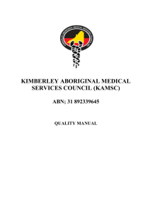 QUALITY MANUAL - Kimberley Aboriginal Medical Services Council