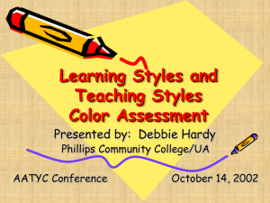 Learning styles and teaching styles Color