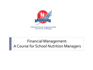 Financial Management - National Food Service Management Institute